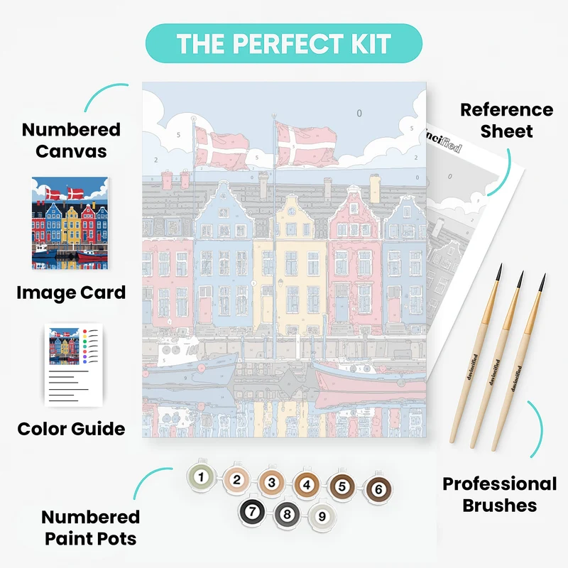 Danish Harbor Village - Paint by Numbers Kit