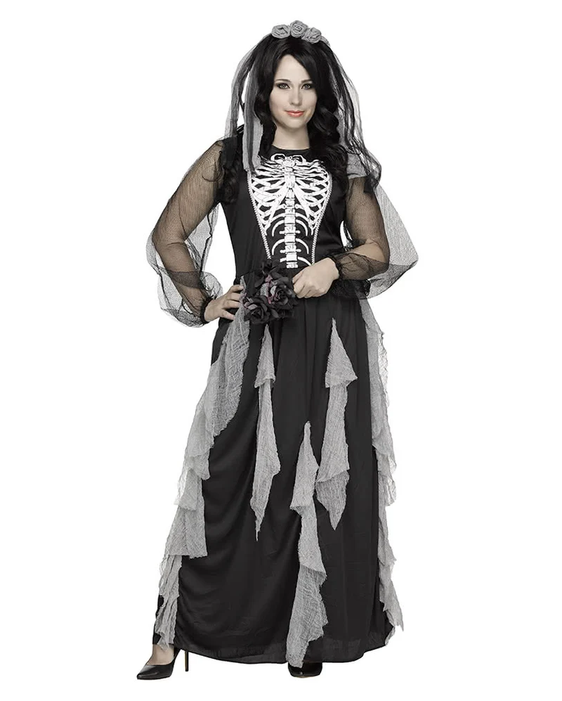Geisterbraut Skelett Frauenkostüm PLUS SIZE