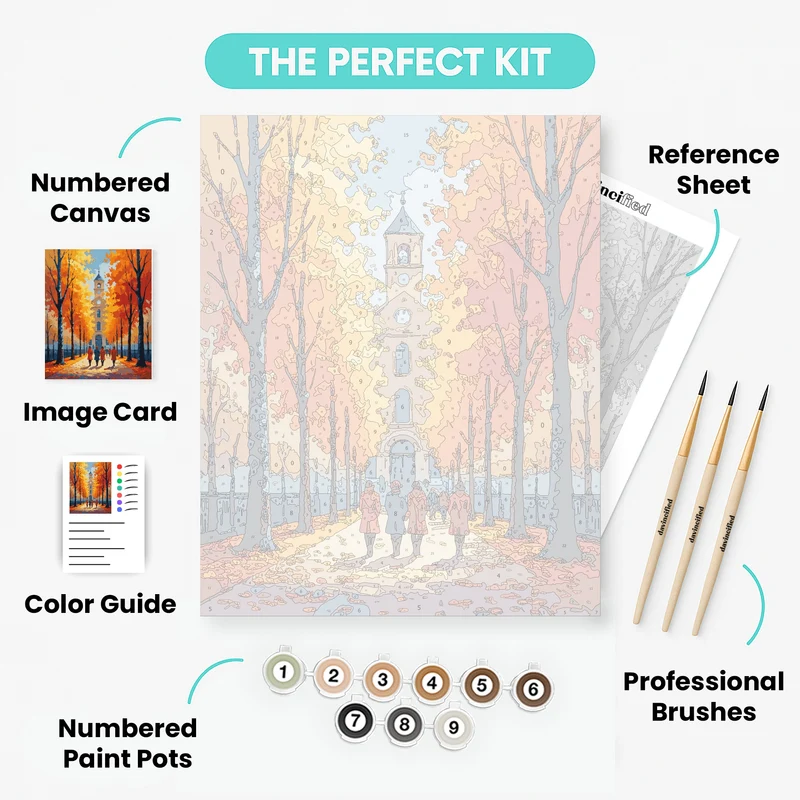 Autumn Church Tower - Paint by Numbers Kit