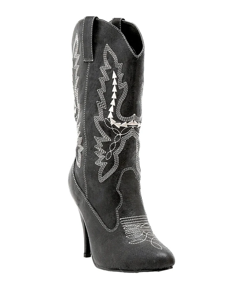 Schwarze Damen Cowboy Stiefel