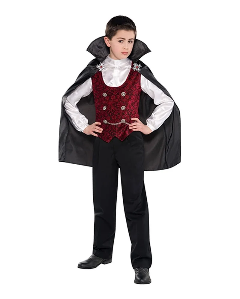 Düsterer Vampir Kinderkostüm mit Cape