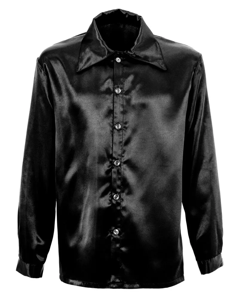 70s Disco Hemd schwarz