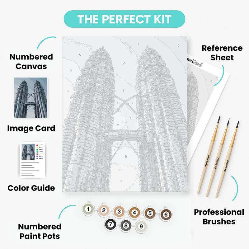 Petronas Twin Towers - Paint by Numbers Kit