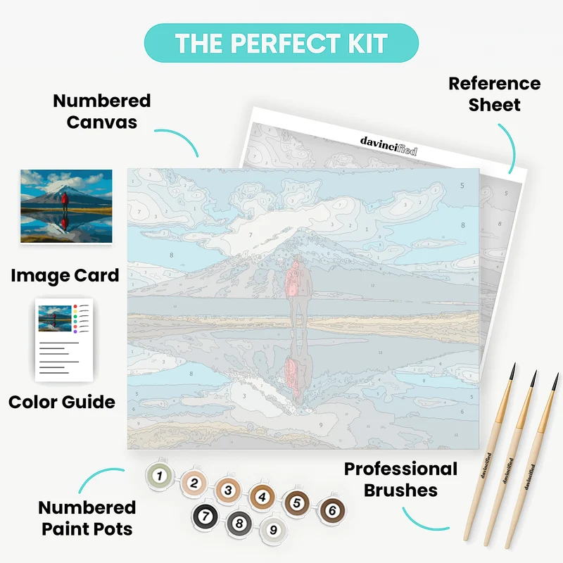 Reflective Mountain Journey - Paint by Numbers Kit