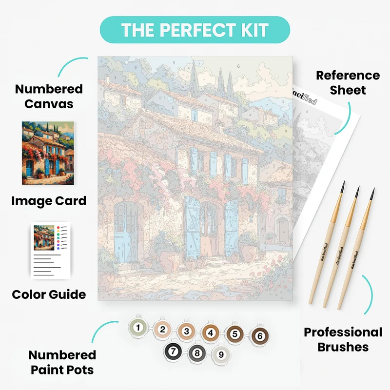 Mediterranean Village Charm - Paint by Numbers Kit