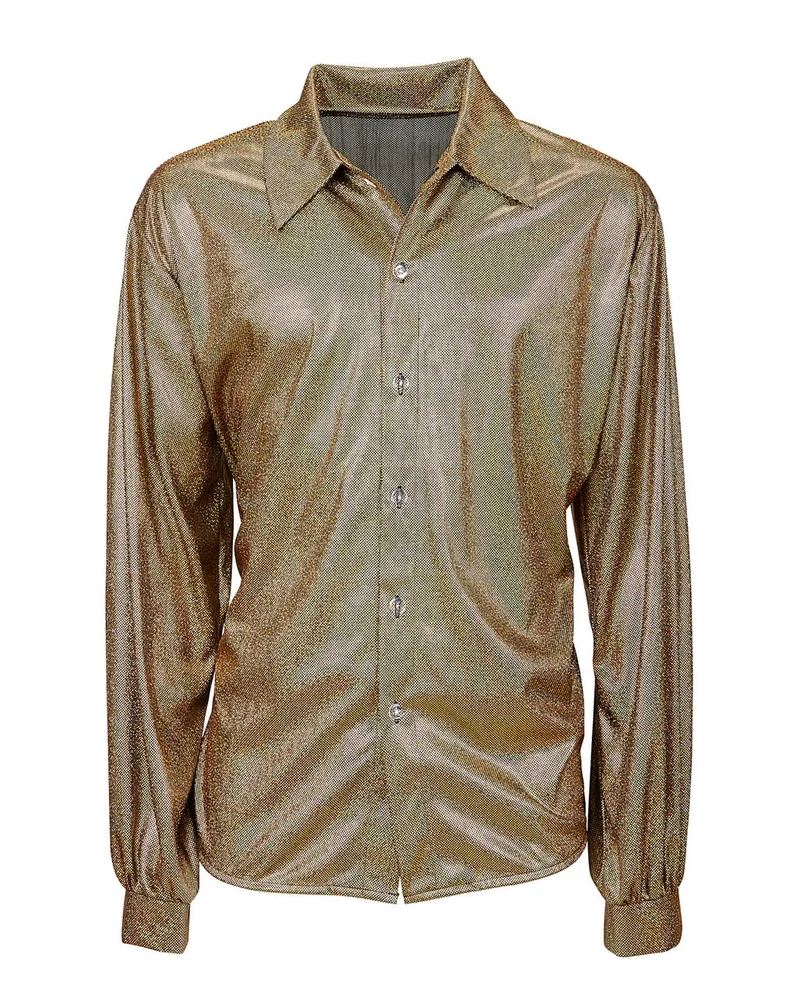 80s Glitzer Discohemd Gold