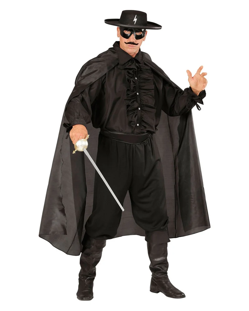 Schwarzes Herrenhemd mit Rüschen & Knöpfen