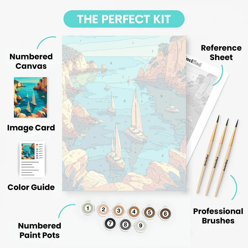 Coastal Sailing Paradise - Paint by Numbers Kit