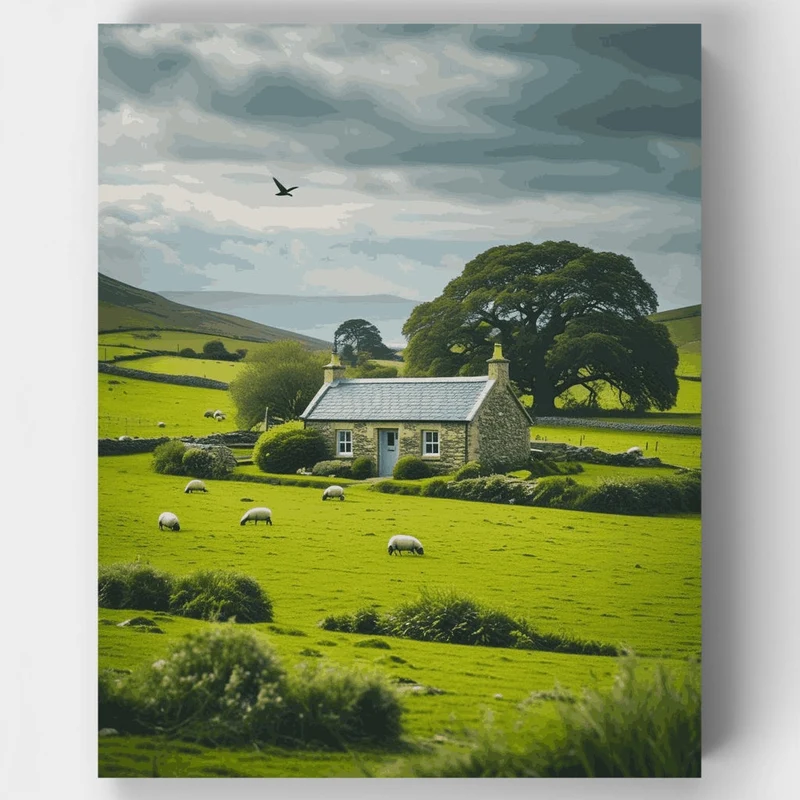 Irish Countryside Cottage - Paint by Numbers Kit