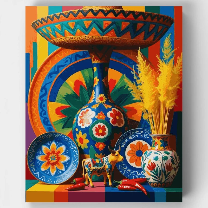 Mexican Folk Art Collection - Paint by Numbers Kit