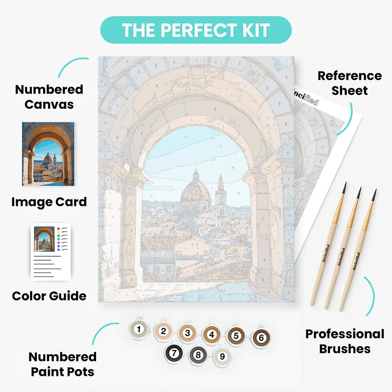 Mediterranean Archway View - Paint by Numbers Kit