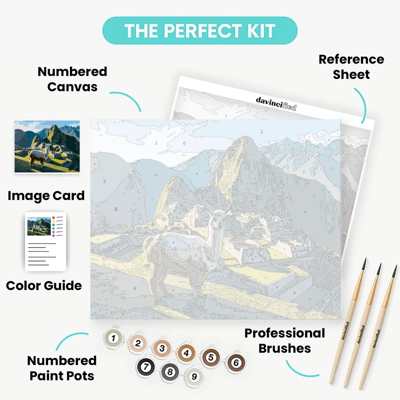 Machu Picchu Llama - Paint by Numbers Kit