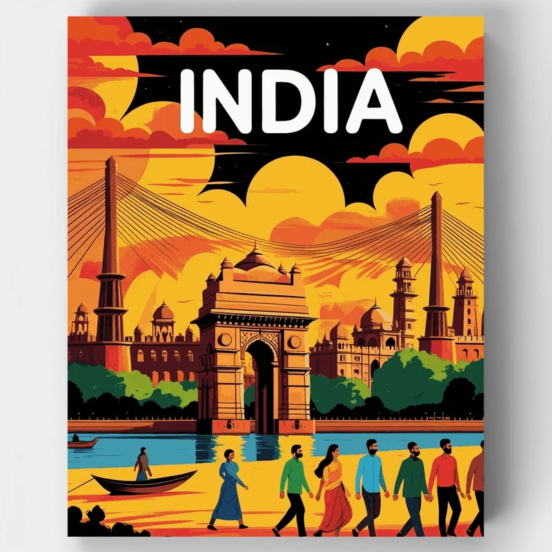 Vibrant India Cityscape - Paint by Numbers Kit