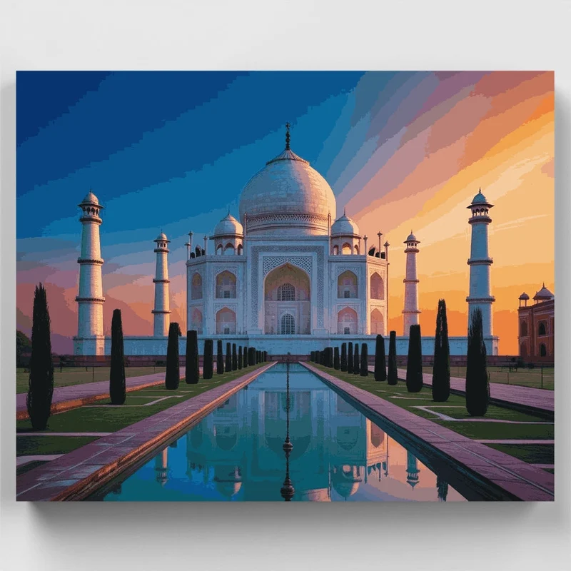 Taj Mahal at Sunset - Paint by Numbers Kit