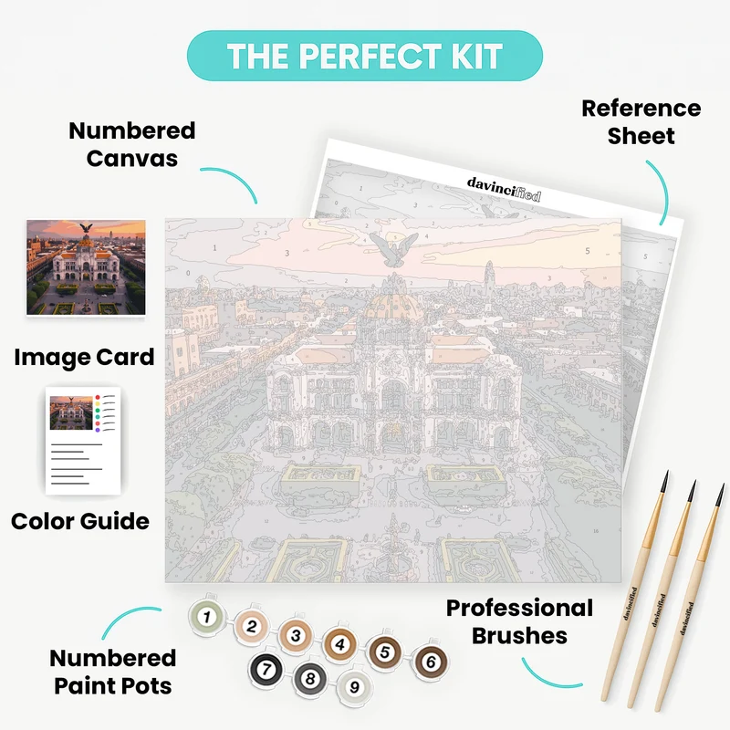 Palacio de Bellas Artes at Sunset - Paint by Numbers Kit