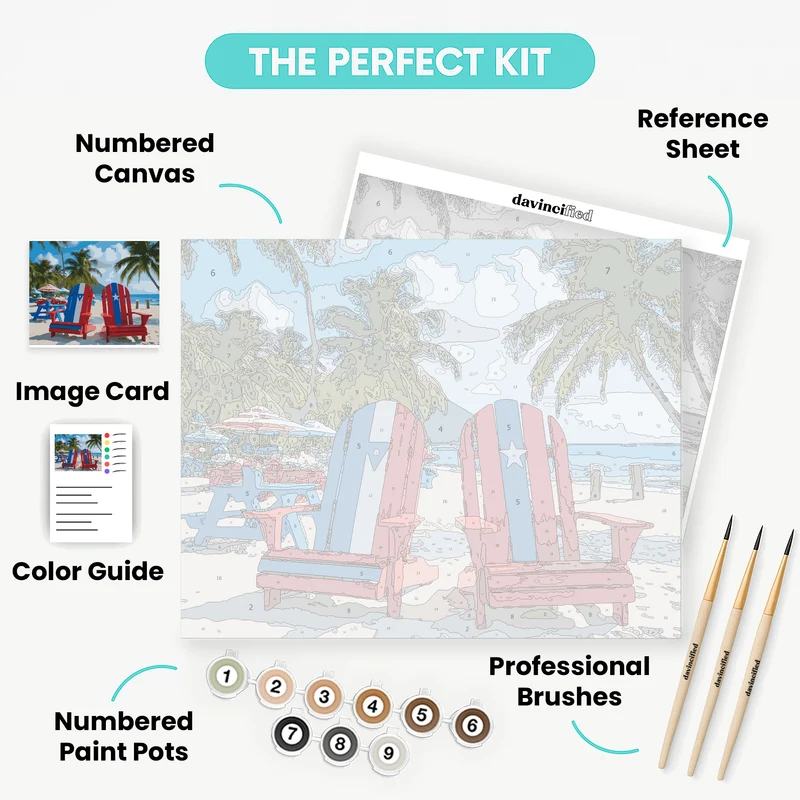 Puerto Rico Beach Chairs - Paint by Numbers Kit