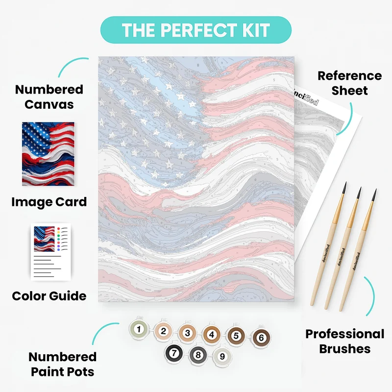 American Flag Wave - Paint by Numbers Kit
