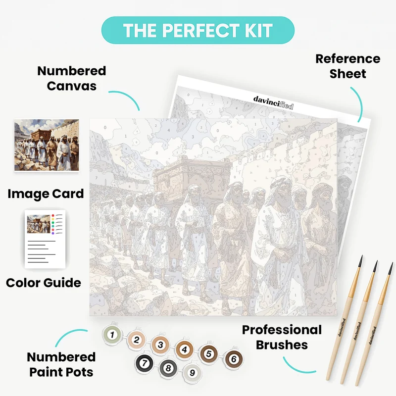 Ancient Procession with Sacred Ark - Paint by Numbers Kit