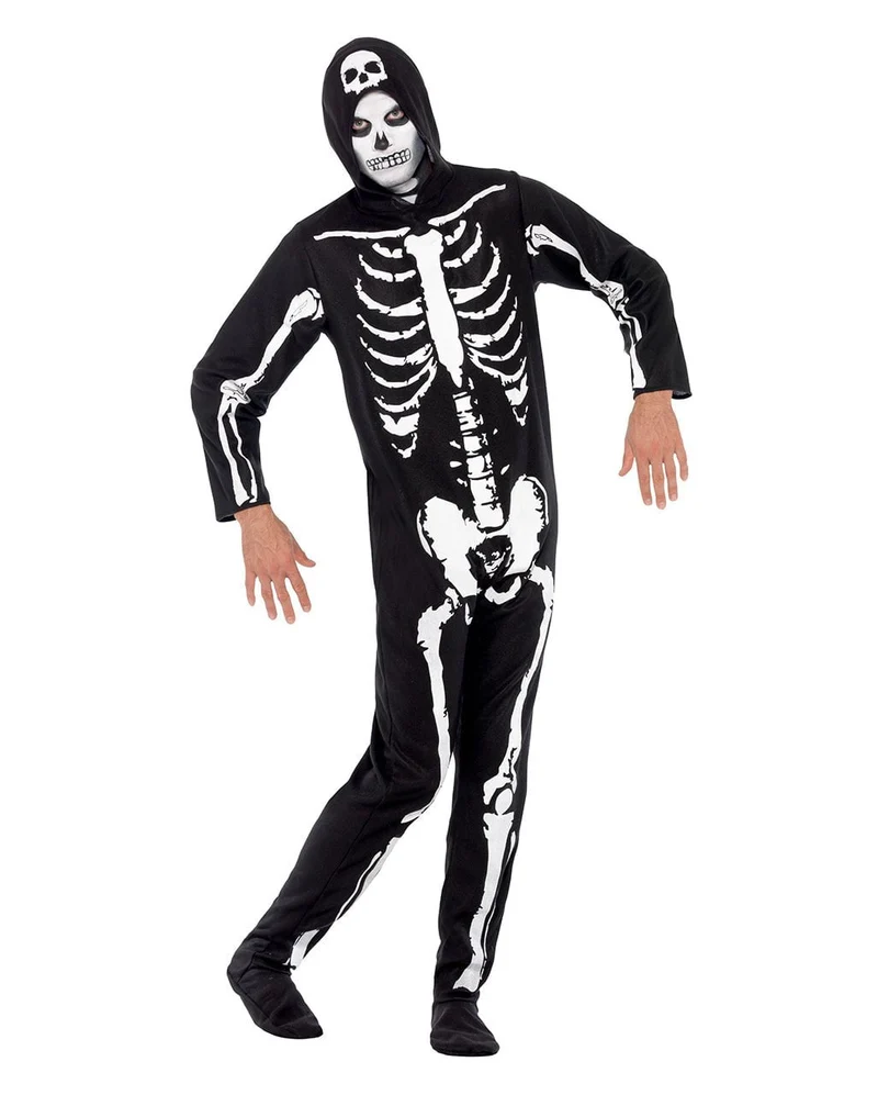 Skeleton Kostüm mit Kapuze