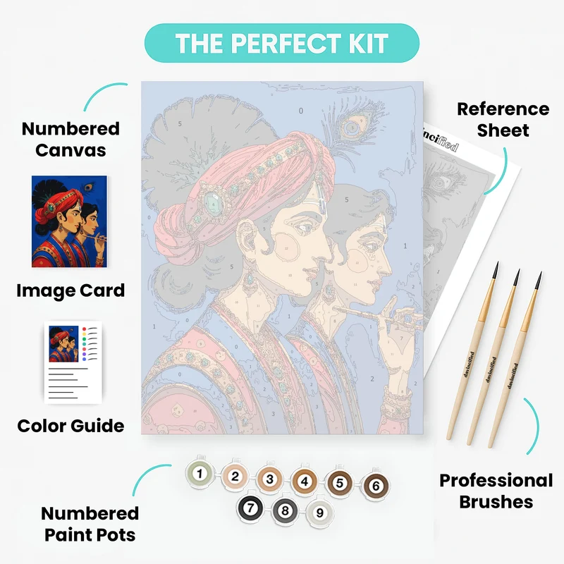 Krishna and Radha - Paint by Numbers Kit
