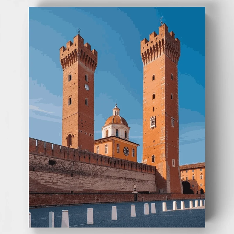 Medieval Italian Towers - Paint by Numbers Kit