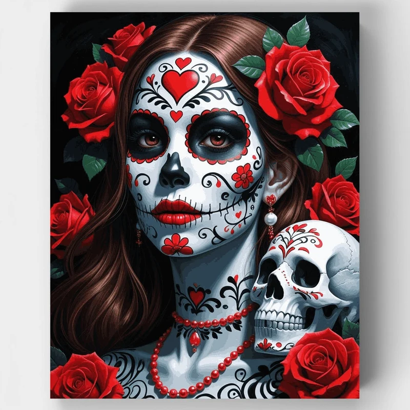 Day of the Dead Sugar Skull Beauty - Paint by Numbers Kit