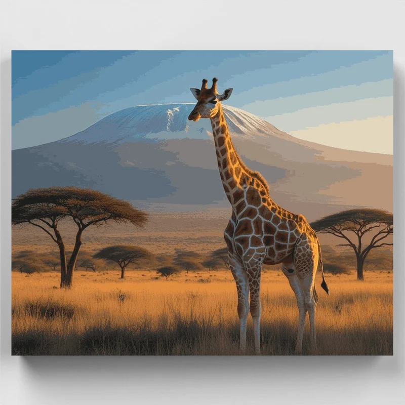 African Safari Giraffe - Paint by Numbers Kit