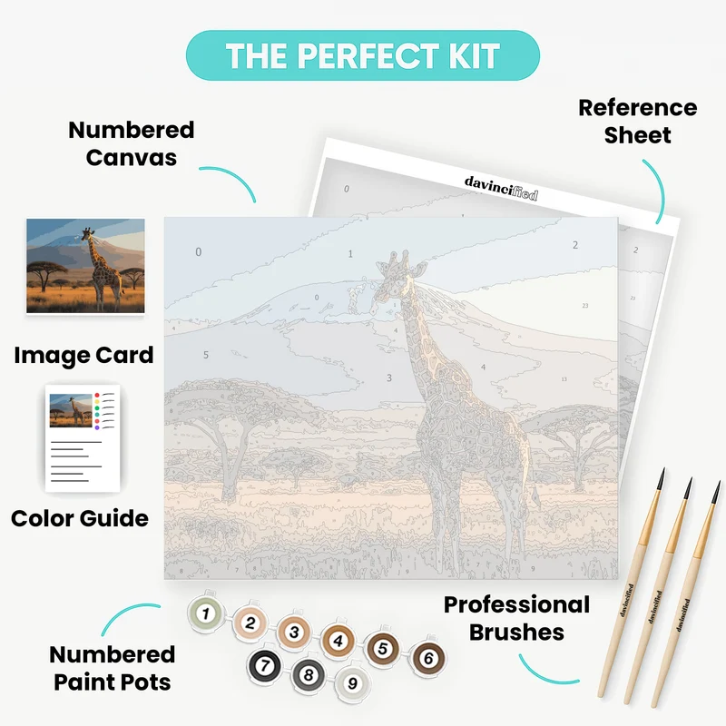 African Safari Giraffe - Paint by Numbers Kit