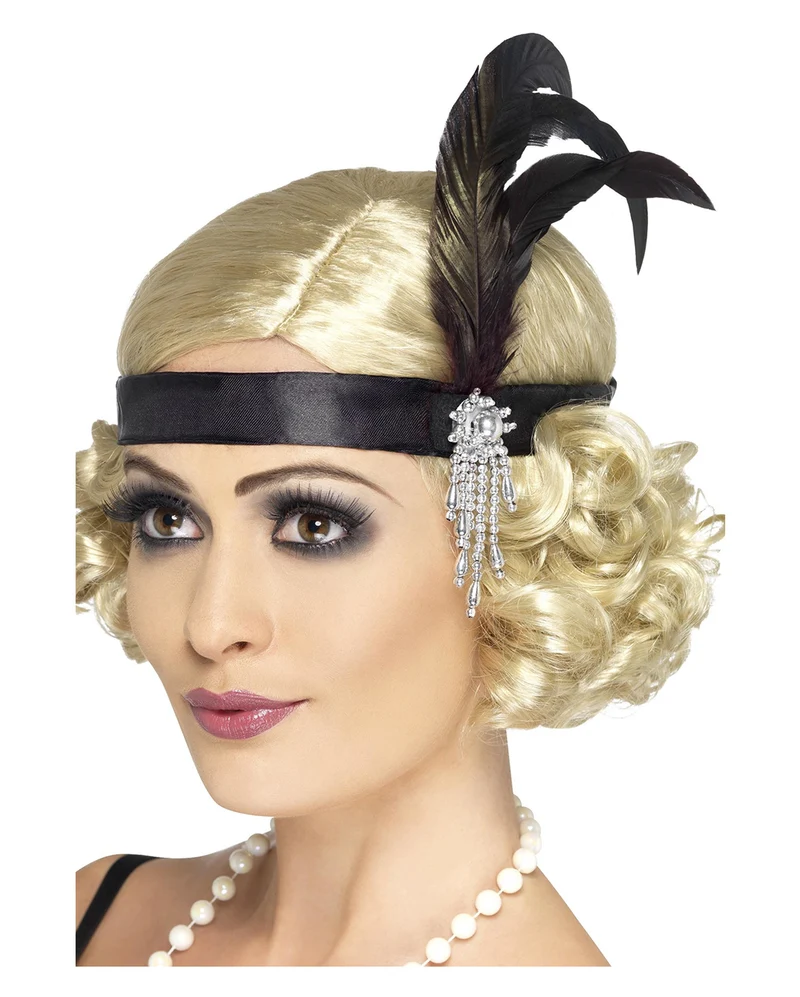 Schwarzes Charleston Stirnband