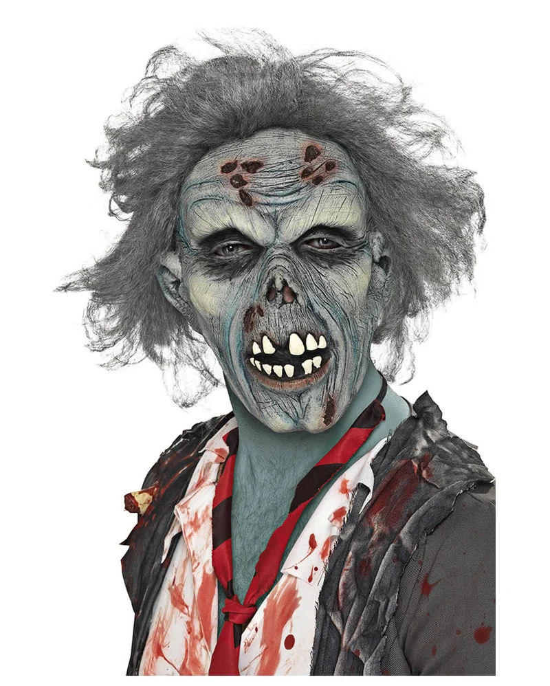 Verrottete Zombie Maske mit Haaren