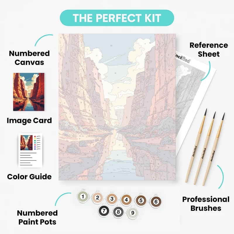 Desert Canyon Reflection - Paint by Numbers Kit
