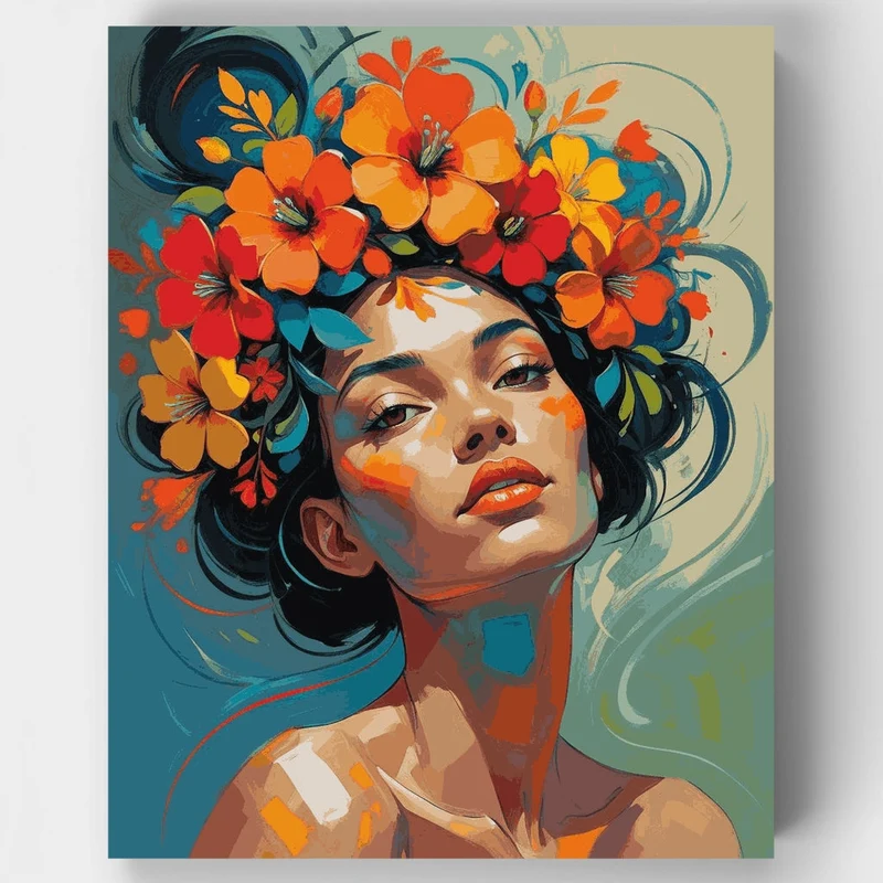 Tropical Hibiscus Portrait - Paint by Numbers Kit