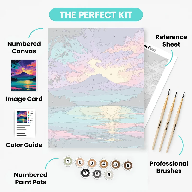 Tropical Mountain Sunset - Paint by Numbers Kit