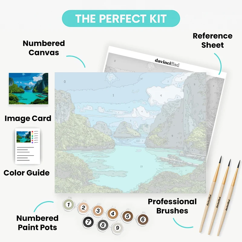 Tropical Paradise Lagoon - Paint by Numbers Kit