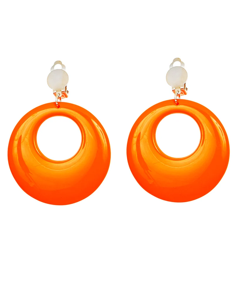 80er Jahre Ohrringe Neonorange