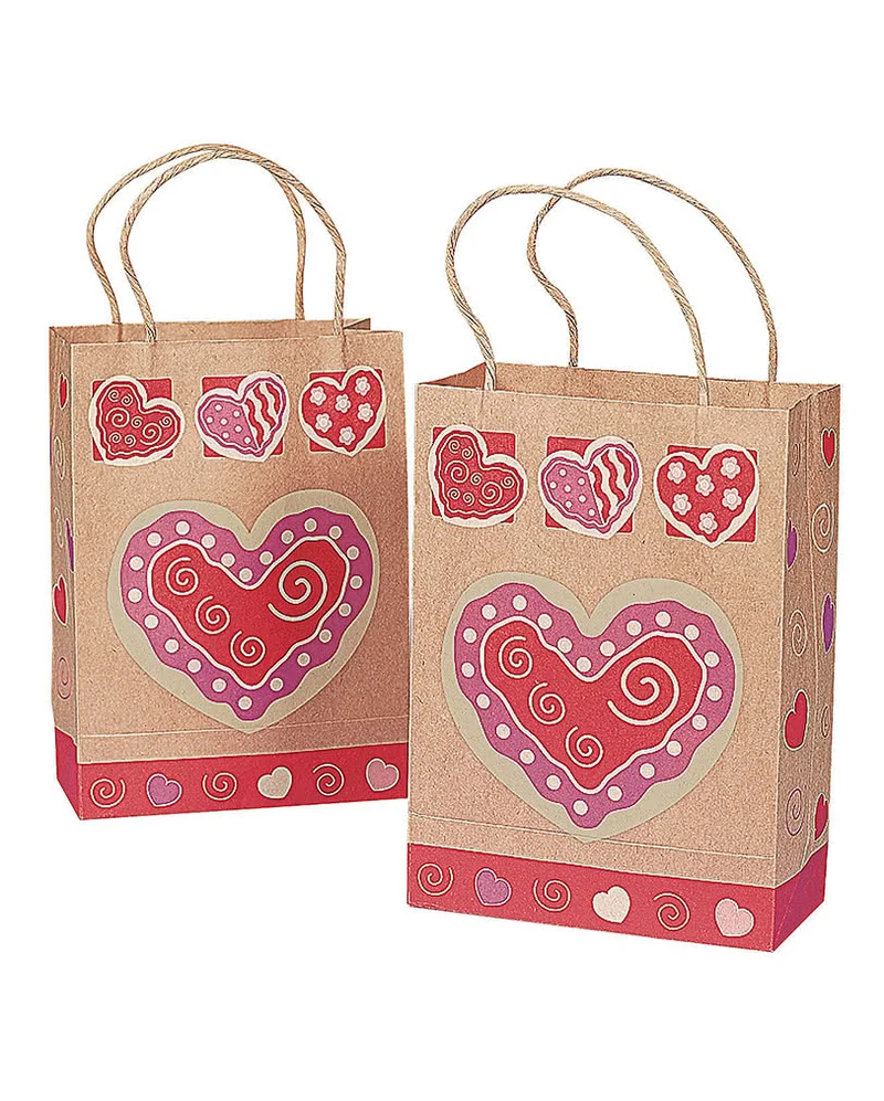 12 St. Herz Motiv Papier-Geschenktüten