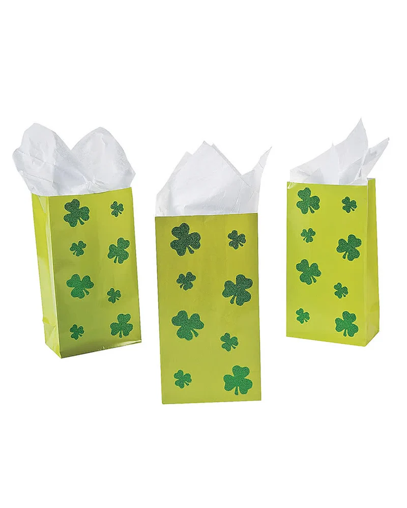 St. Patricks Day Kleeblatt Geschenktüten 12 St.