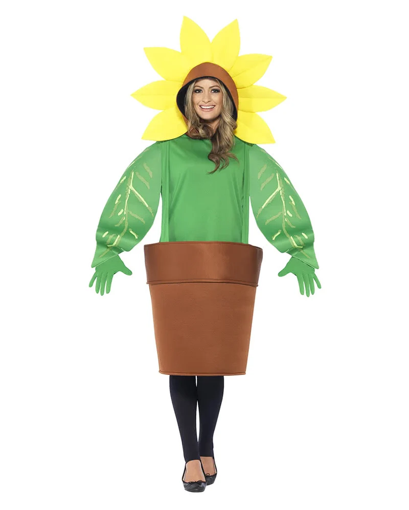 Sonnenblumen Kostüm mit Topf