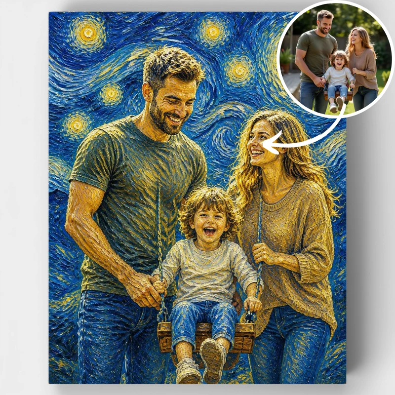 Starry Night Portrait - Custom Paint by Numbers Kit