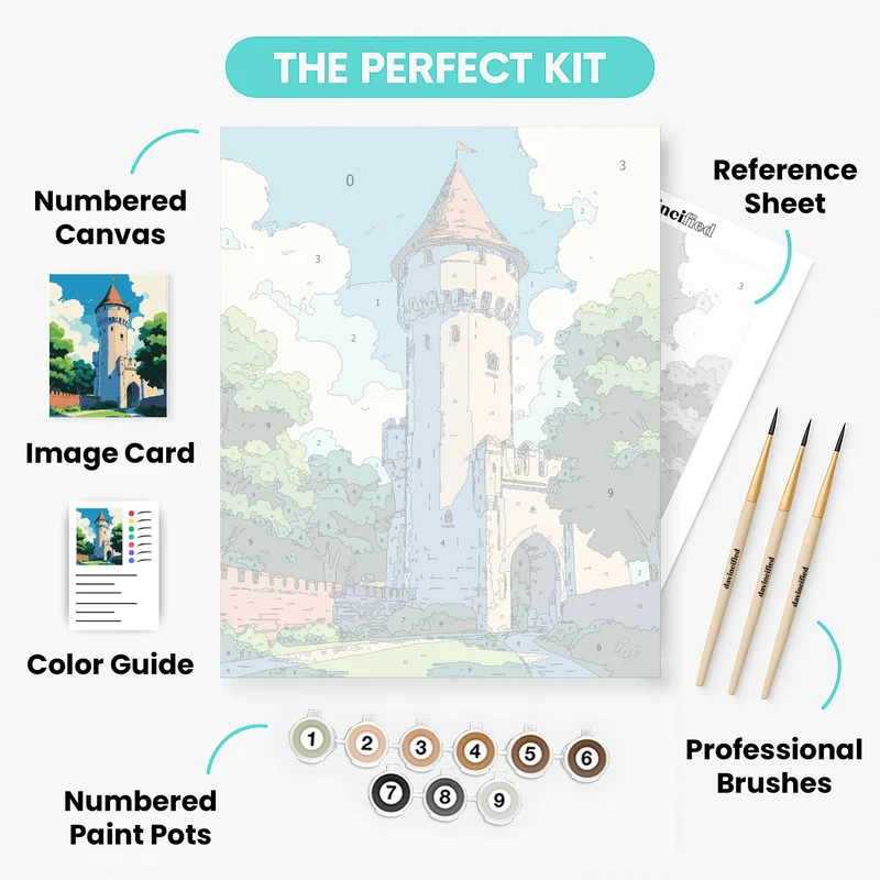 Medieval Castle Tower - Paint by Numbers Kit