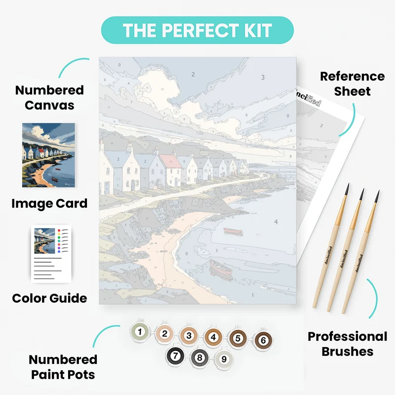 Scottish Coastal Village - Paint by Numbers Kit
