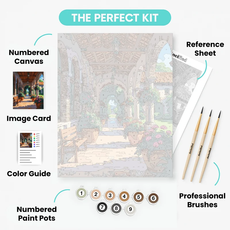 Mediterranean Courtyard - Paint by Numbers Kit