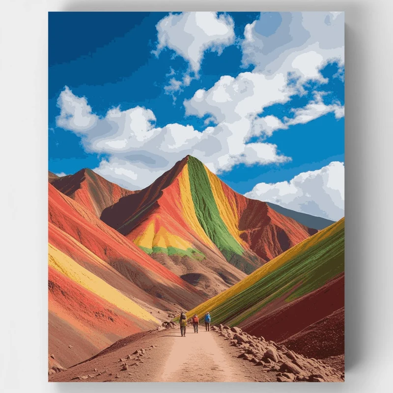 Rainbow Mountain Valley - Paint by Numbers Kit