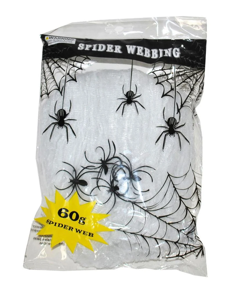 Halloween Spinnweben mit 4 Spinnen