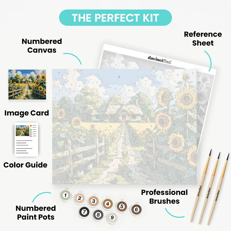 Sunflower Cottage Path - Paint by Numbers Kit