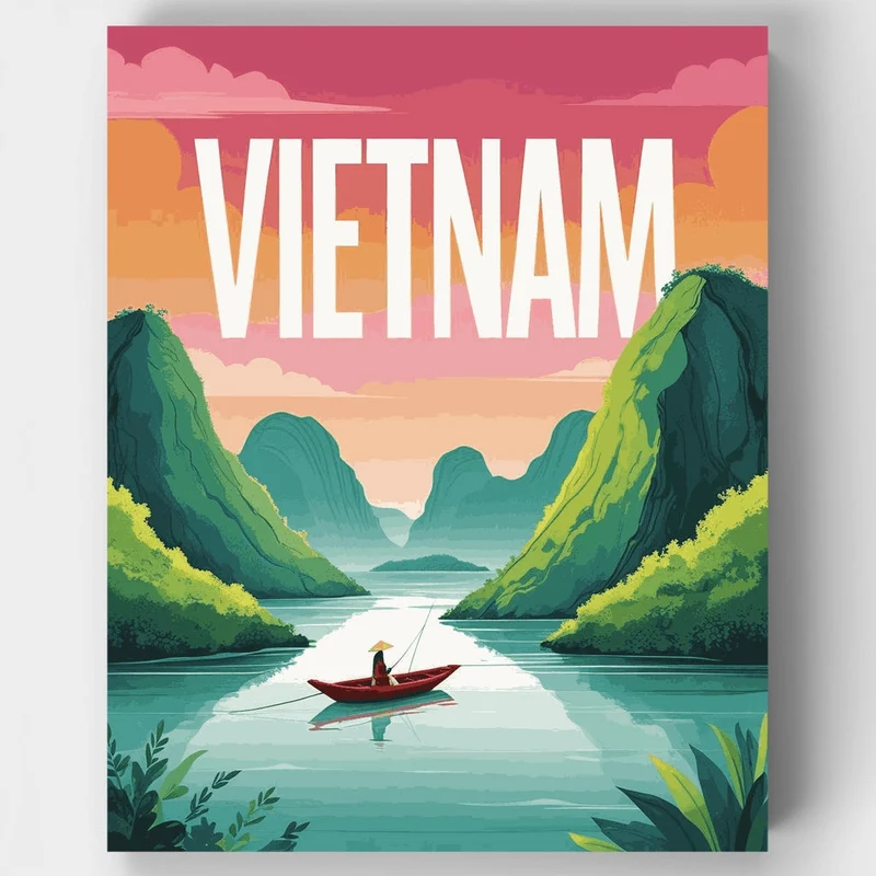 Vietnamese River Journey - Paint by Numbers Kit