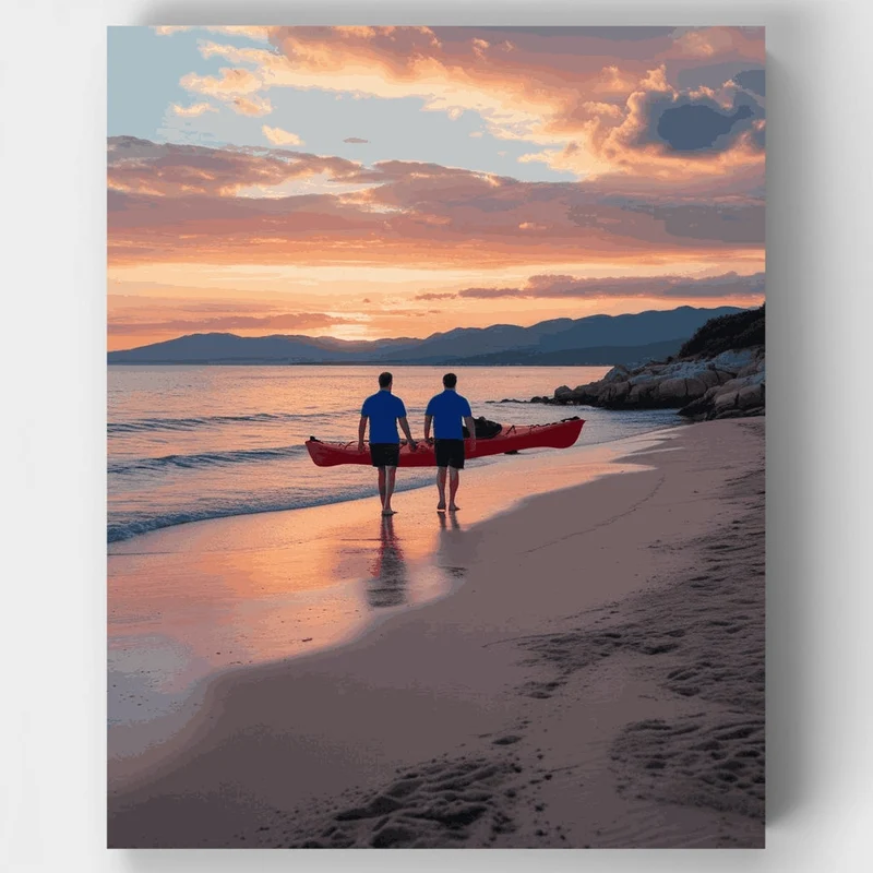 Sunset Kayak Adventure - Paint by Numbers Kit