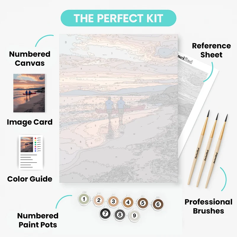 Sunset Kayak Adventure - Paint by Numbers Kit