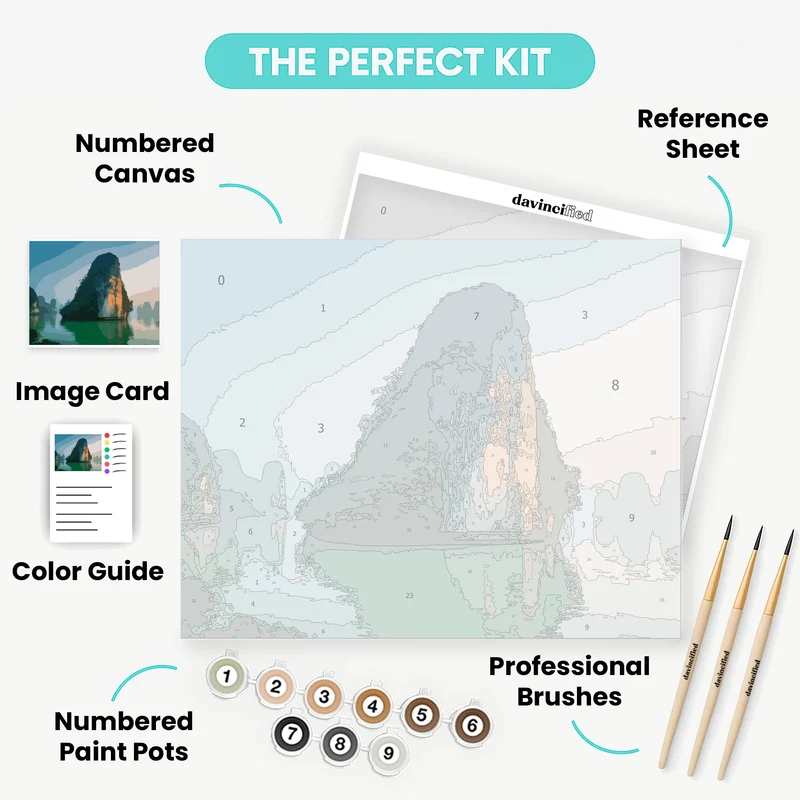 Halong Bay Limestone Karsts - Paint by Numbers Kit