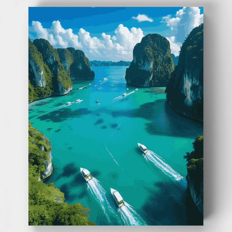 Tropical Paradise Bay - Paint by Numbers Kit